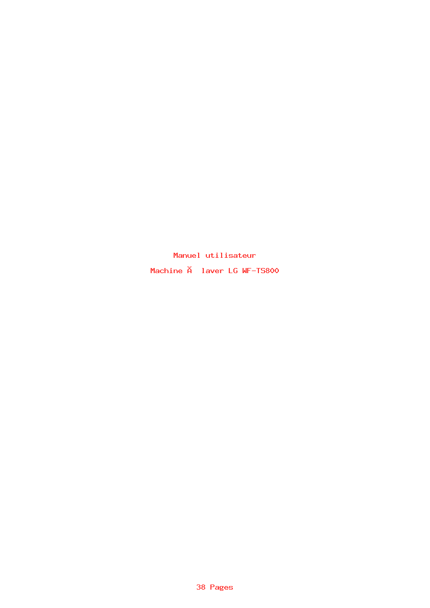 Page 1 de la notice Manuel utilisateur LG WF-TS800