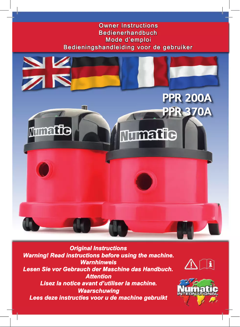 Page 1 de la notice Manuel utilisateur Numatic PPR-200A