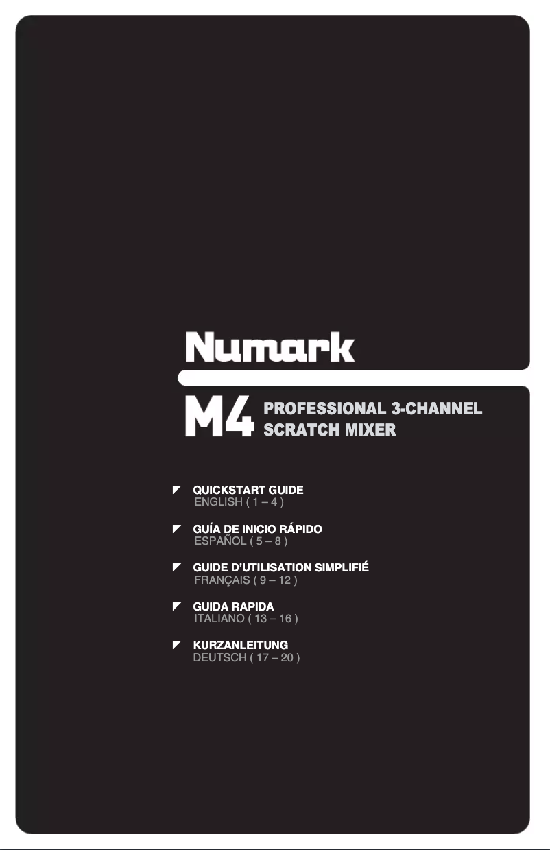 Page 1 de la notice Manuel utilisateur Numark M4