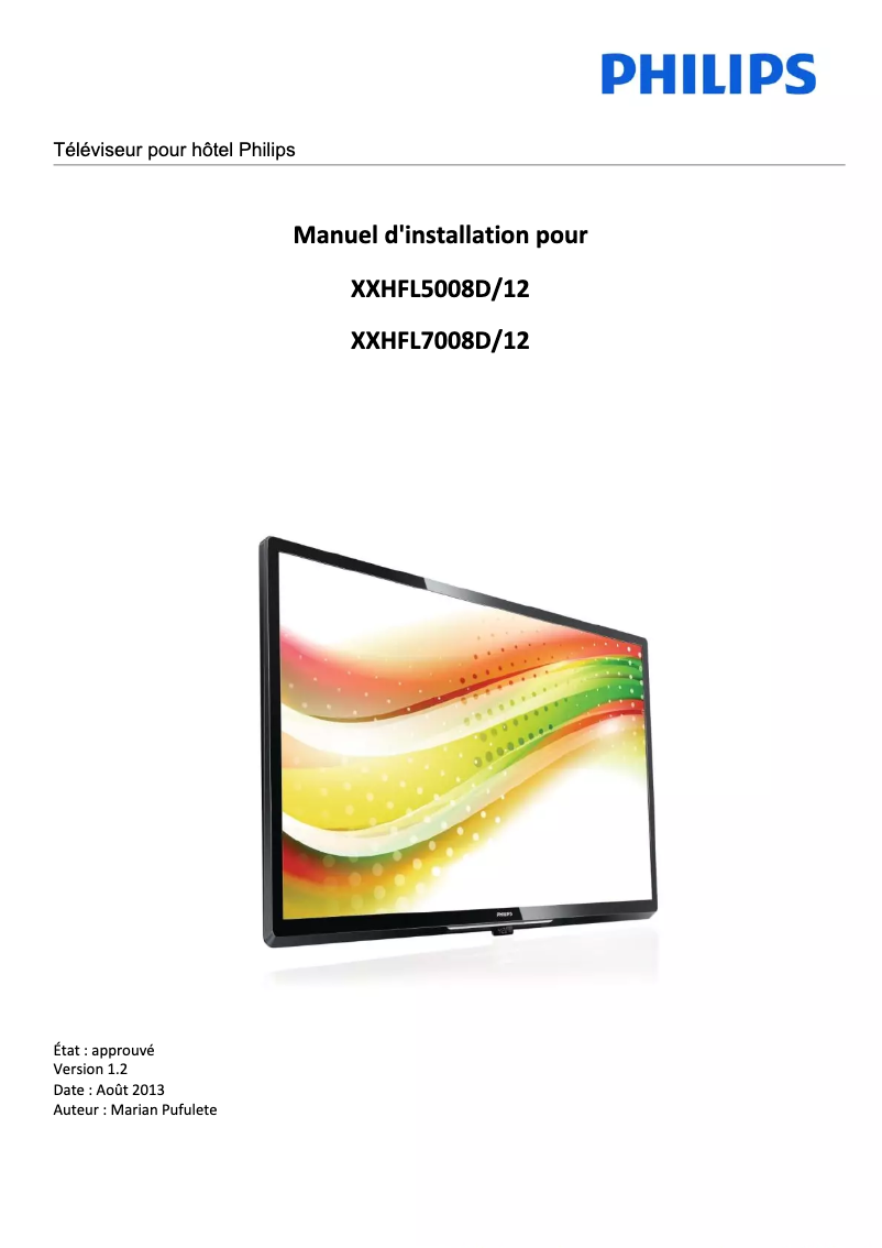 Page 1 de la notice Guide d'installation Philips 26HFL5008D