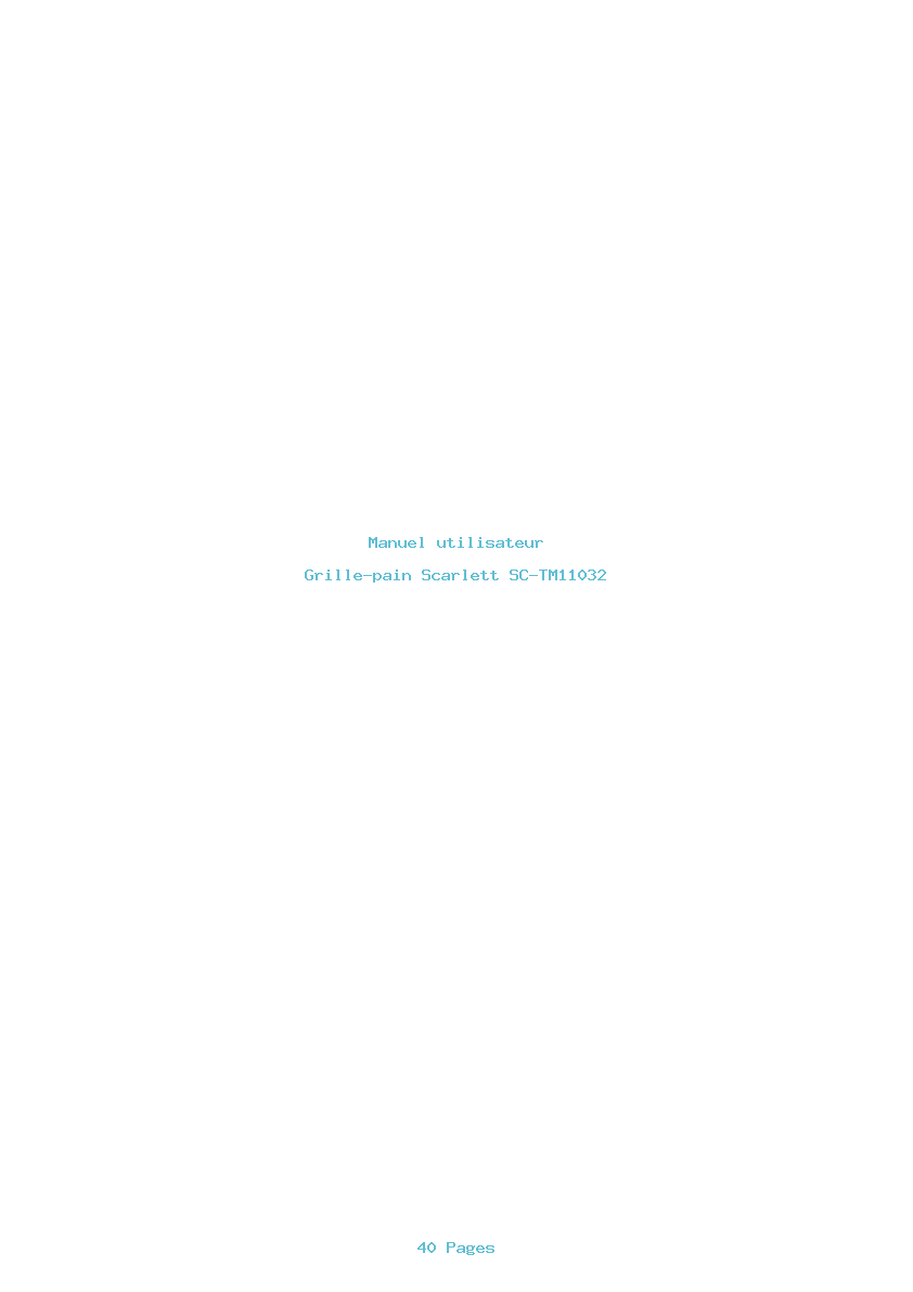 Page 1 de la notice Manuel utilisateur Scarlett SC-TM11032