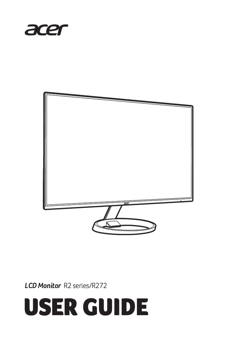 Page 1 de la notice Guide de démarrage rapide Acer R272H