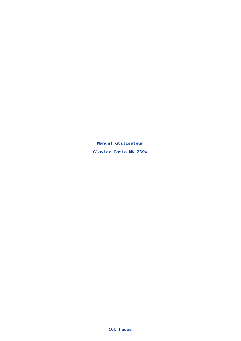 Page 1 de la notice Manuel utilisateur Casio WK-7600
