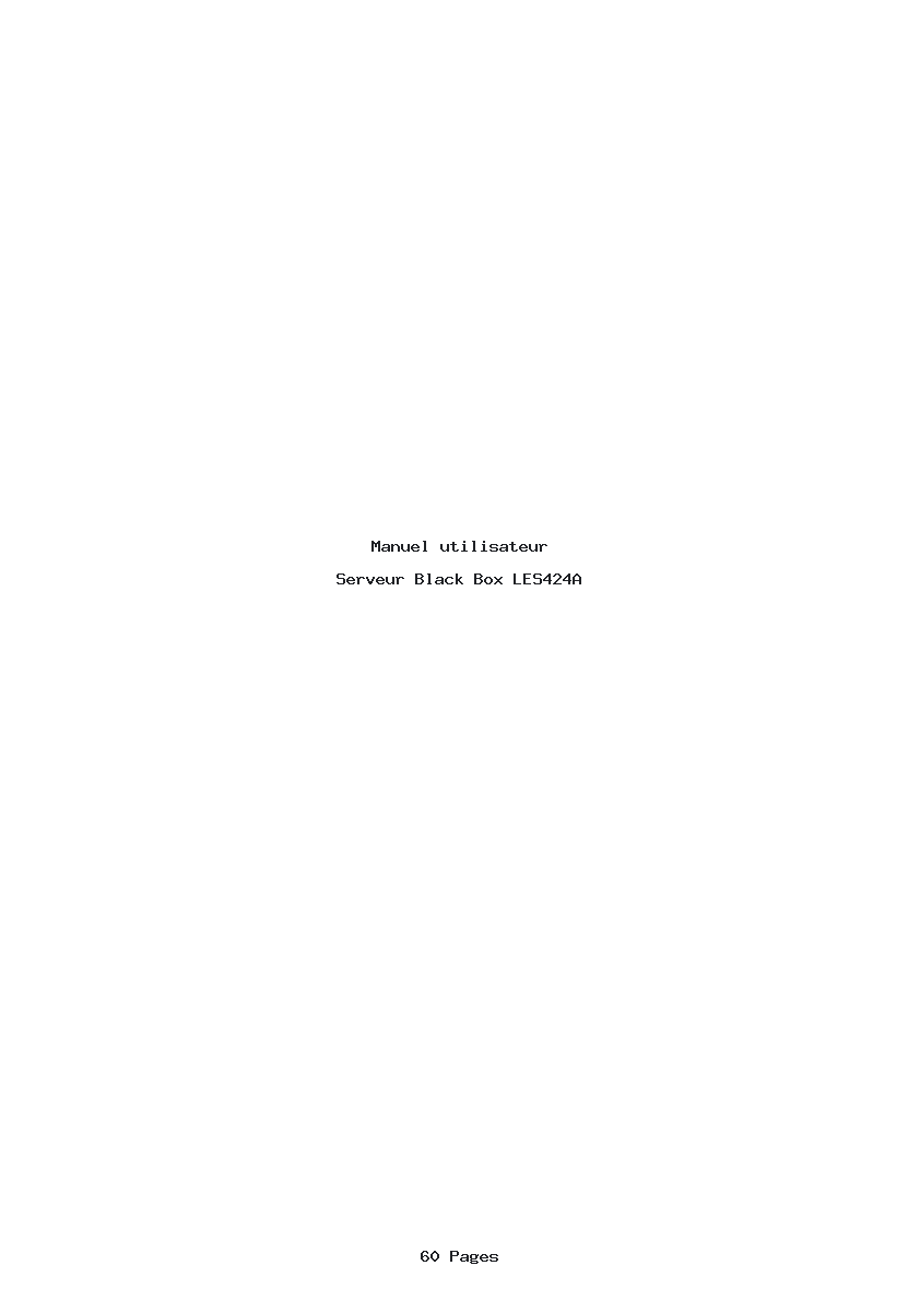 Page 1 de la notice Manuel utilisateur Black Box LES424A
