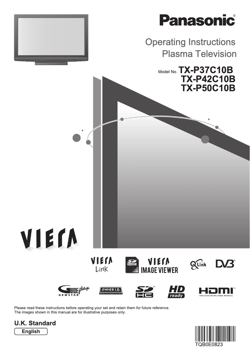 Page 1 of the manual User Manual Panasonic Viera TX-P50C10B