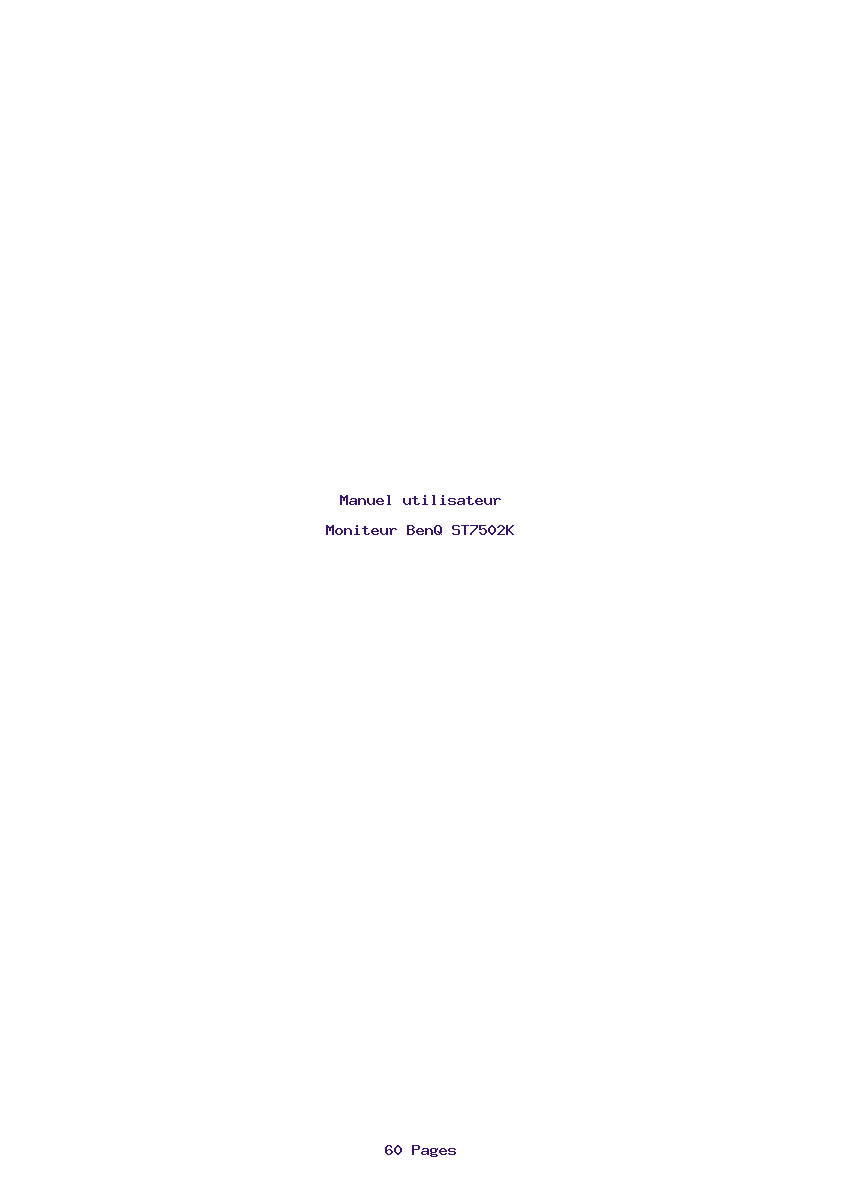 Page 1 de la notice Manuel utilisateur BenQ ST7502K
