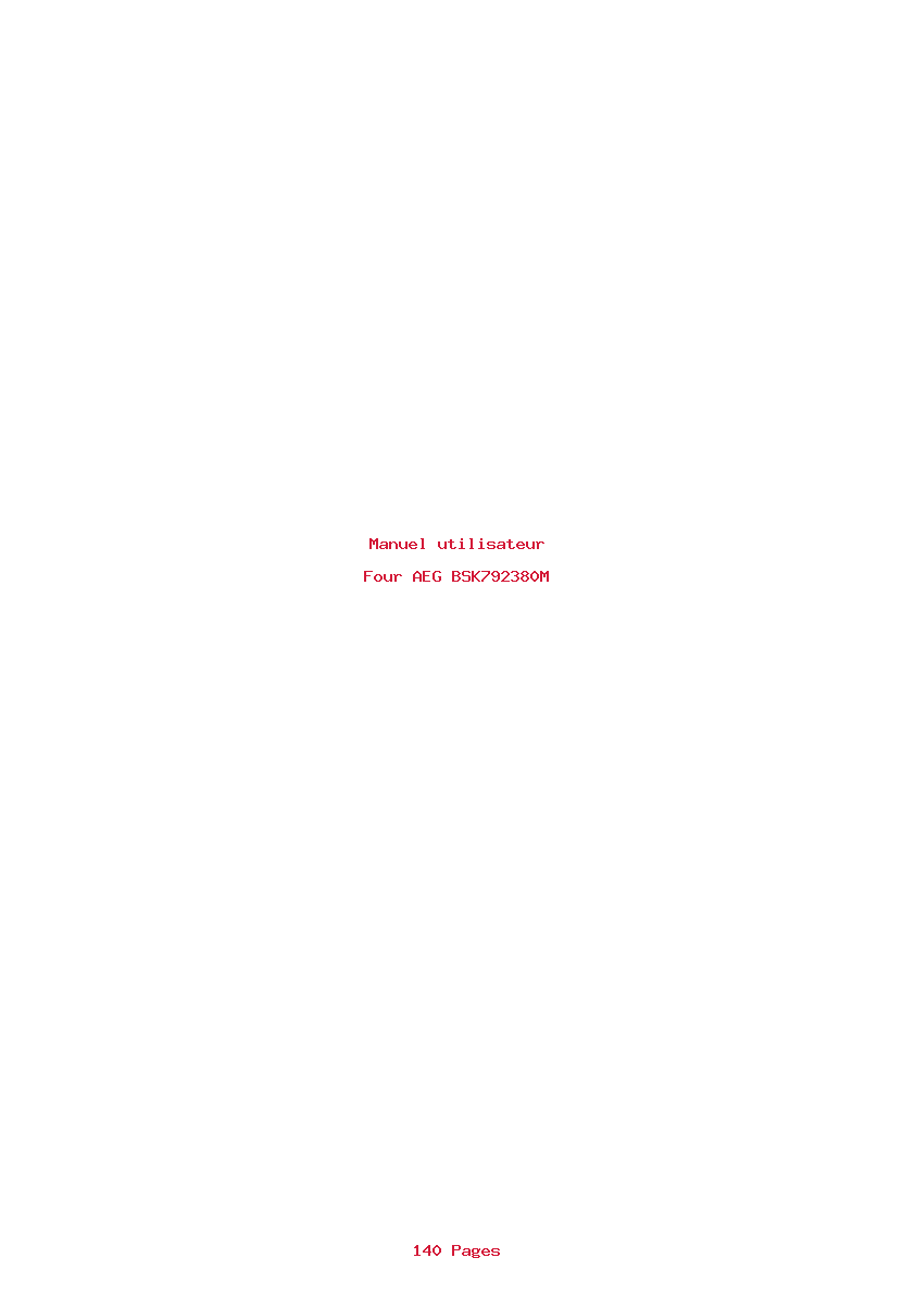 Page 1 de la notice Manuel utilisateur AEG BSK792380M