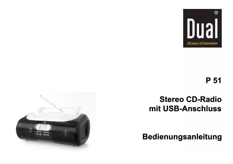 Page 1 de la notice Manuel utilisateur Dual P51