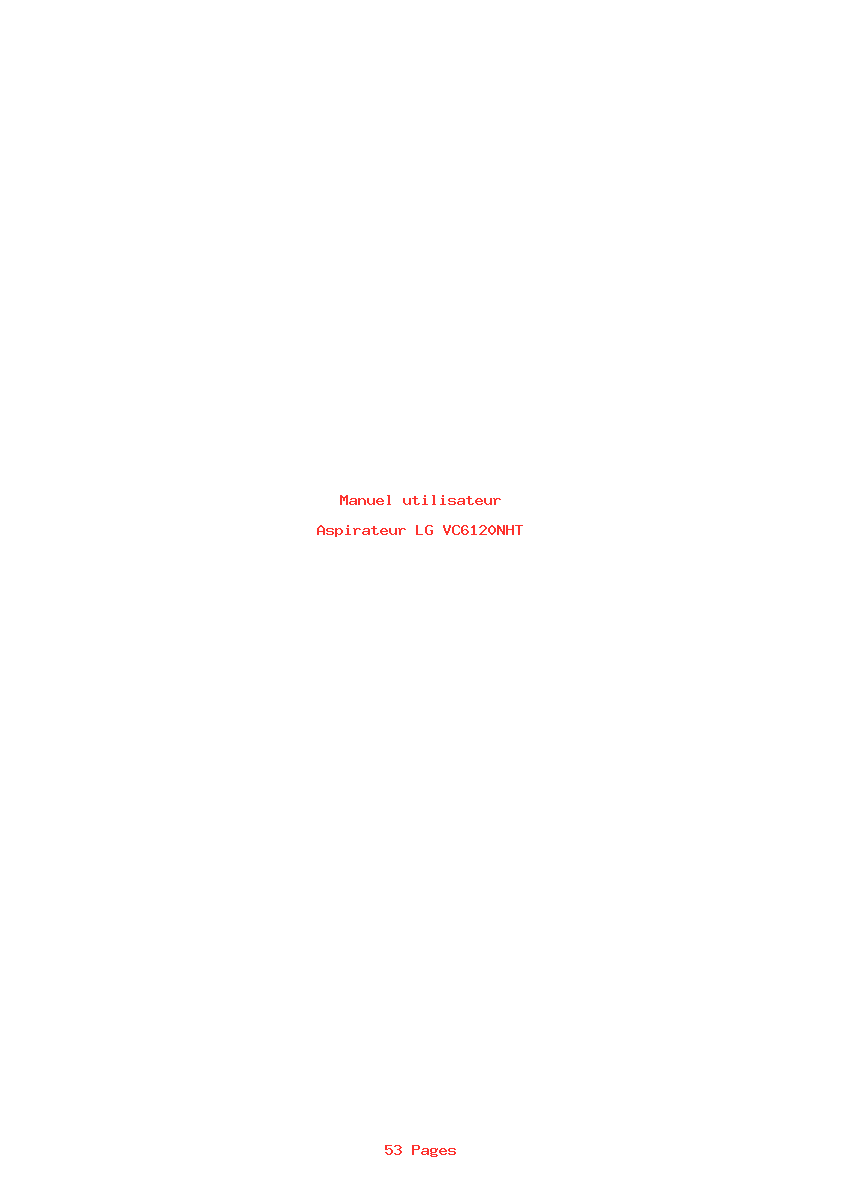 Page 1 de la notice Manuel utilisateur LG VC6120NHT