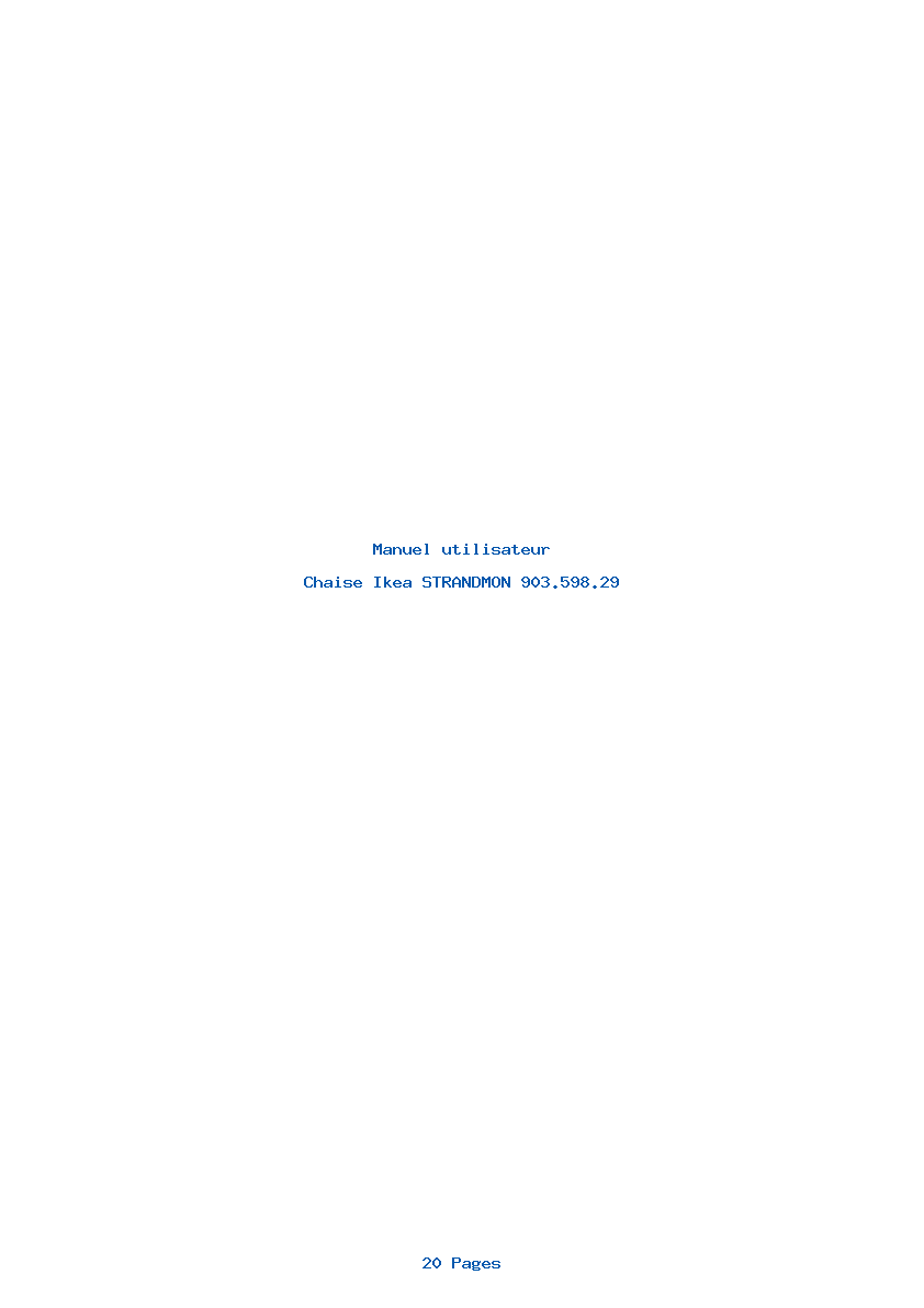 Page 1 de la notice Manuel utilisateur Ikea STRANDMON 903.598.29