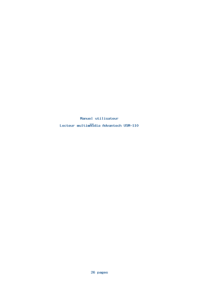 Page 1 de la notice Manuel utilisateur Advantech USM-110