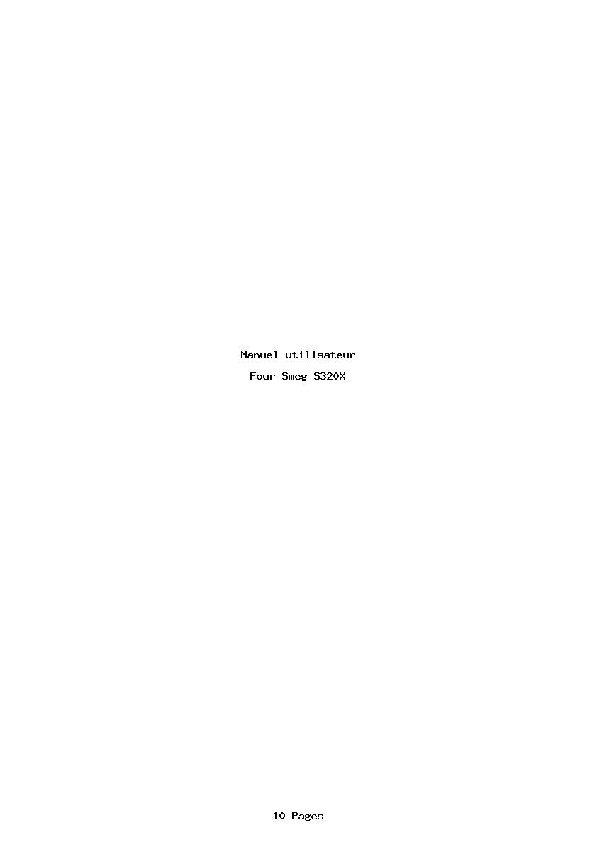 Page 1 de la notice Manuel utilisateur Smeg S320X