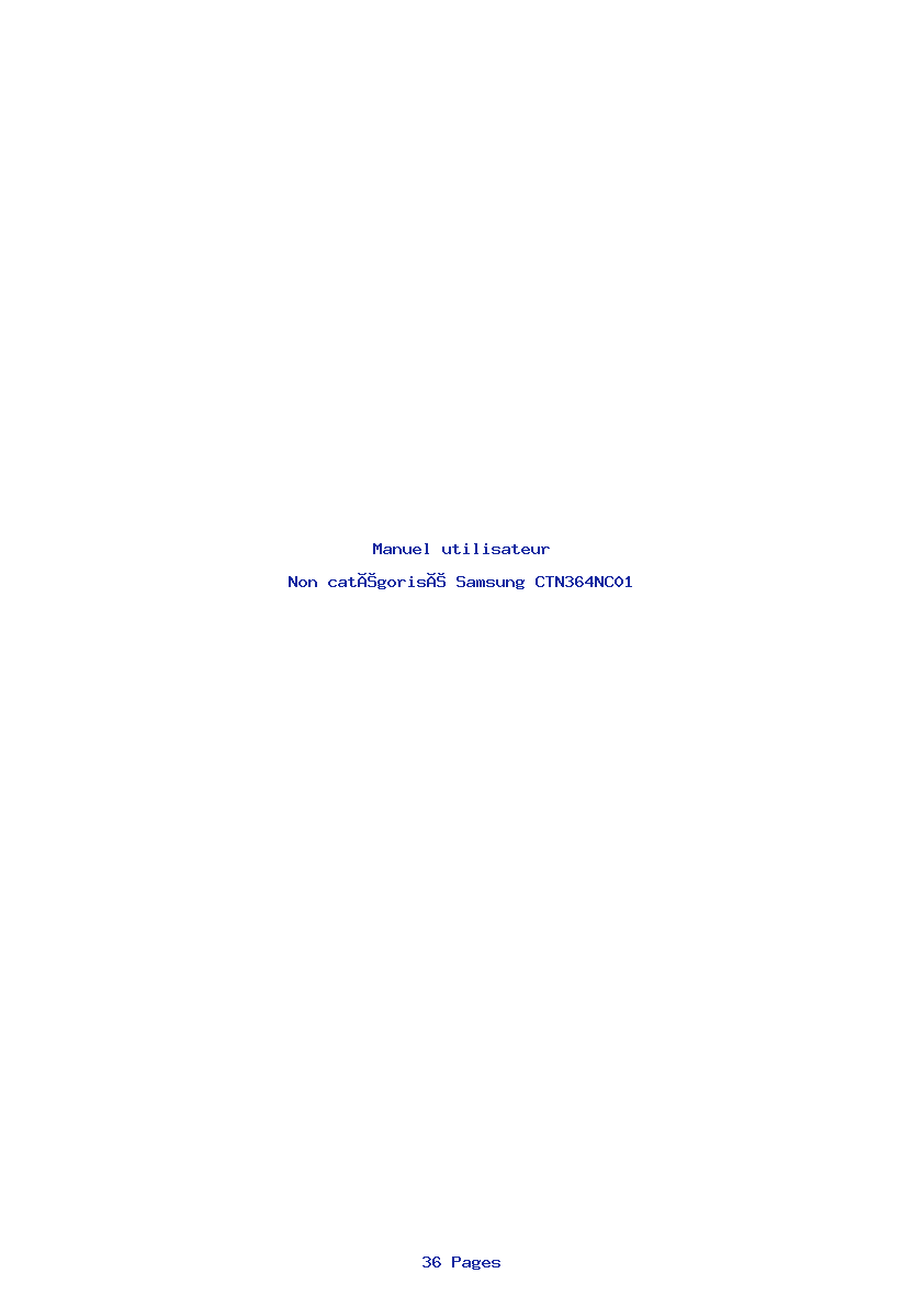 Page 1 de la notice Manuel utilisateur Samsung CTN364NC01