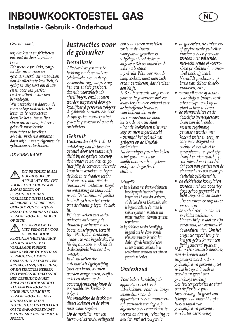 Page 1 de la notice Manuel utilisateur M-System MGK-6