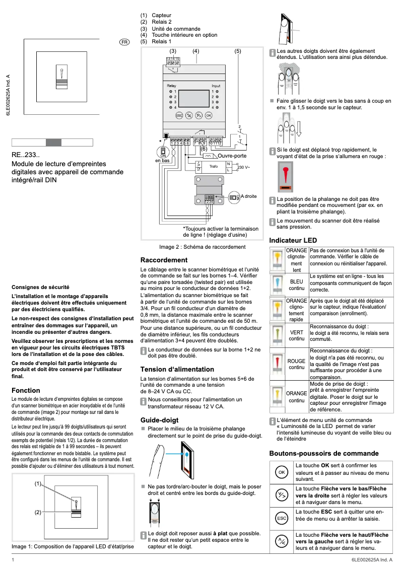 Page 1 de la notice Instructions / montage Elcom REN233X