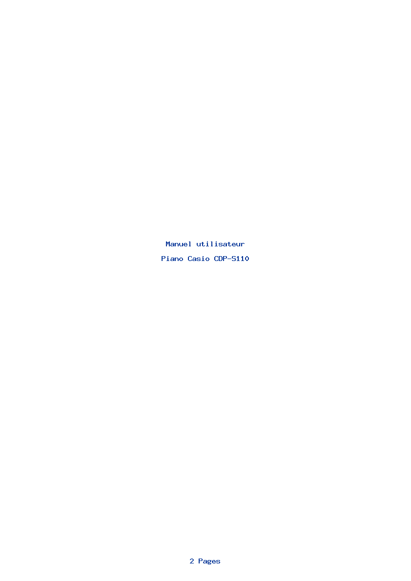 Page 1 de la notice Manuel utilisateur Casio CDP-S110