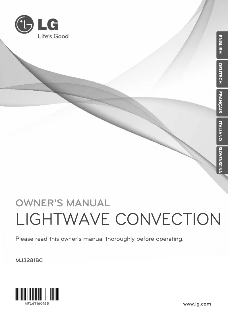 Page 1 de la notice Manuel utilisateur LG MJ3281BCS