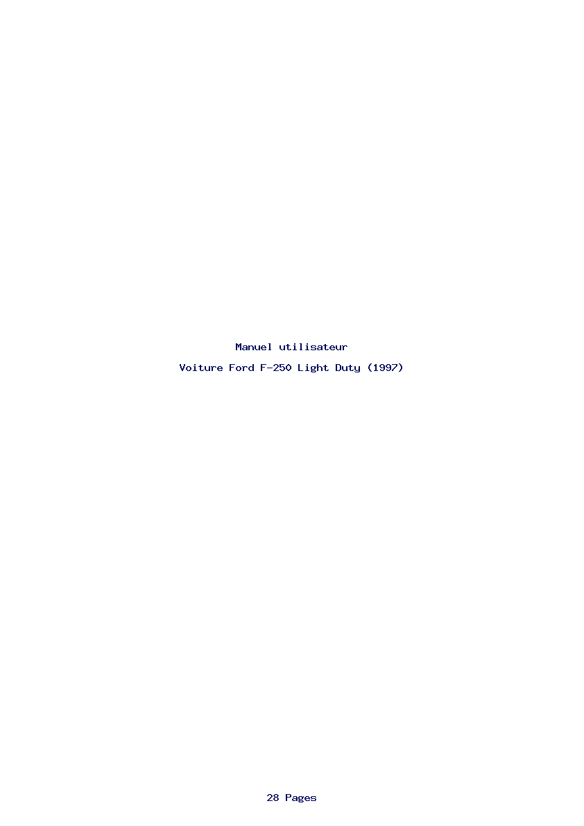 Page 1 de la notice Manuel utilisateur Ford F-250 Light Duty (1997)