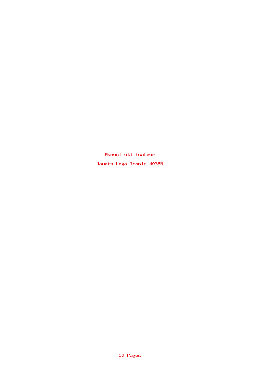 Page 1 de la notice Manuel utilisateur Lego Iconic 40385