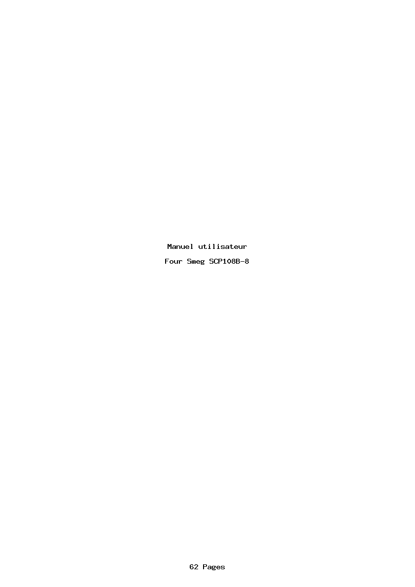 Page 1 de la notice Manuel utilisateur Smeg SCP108B-8