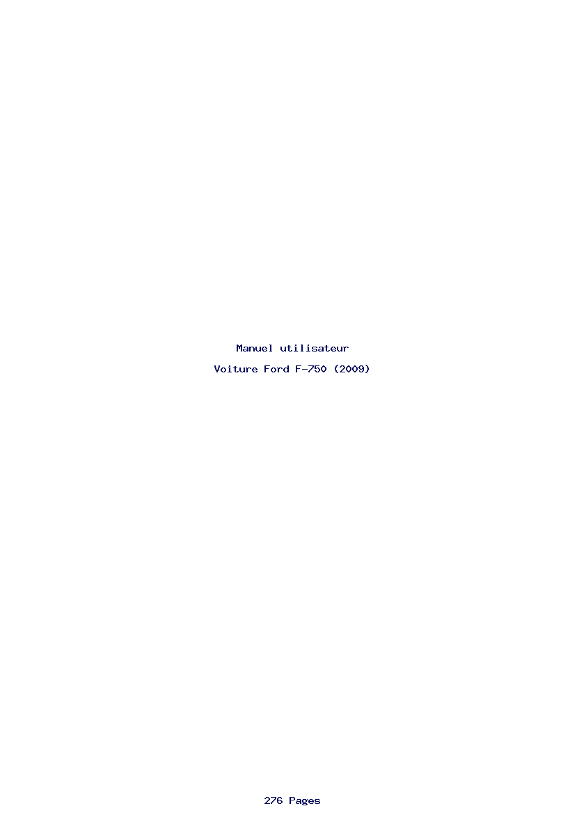 Page 1 de la notice Manuel utilisateur Ford F-750 (2009)