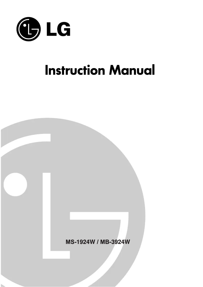 Page 1 de la notice Manuel utilisateur LG MB3924W