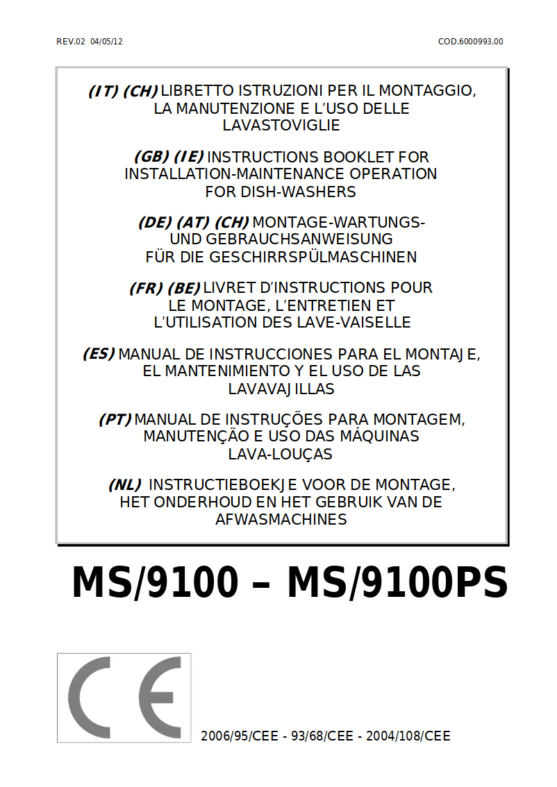 Page 1 de la notice Manuel utilisateur Mach MS/9100