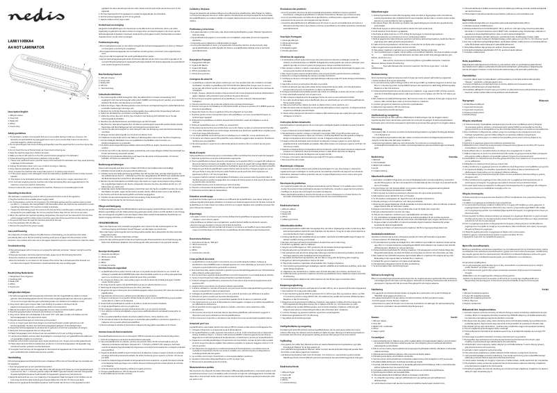 Page 1 de la notice Manuel utilisateur Nedis LAMI110BKA4