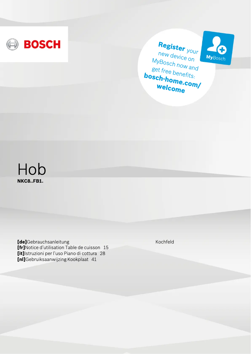 Page 1 de la notice Manuel utilisateur Bosch Serie 4 NKC845FB1D