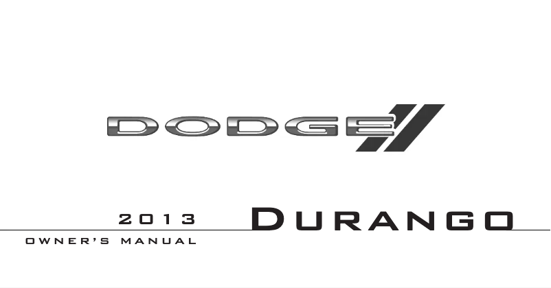 Page 1 de la notice Manuel utilisateur Dodge Durango (2013)