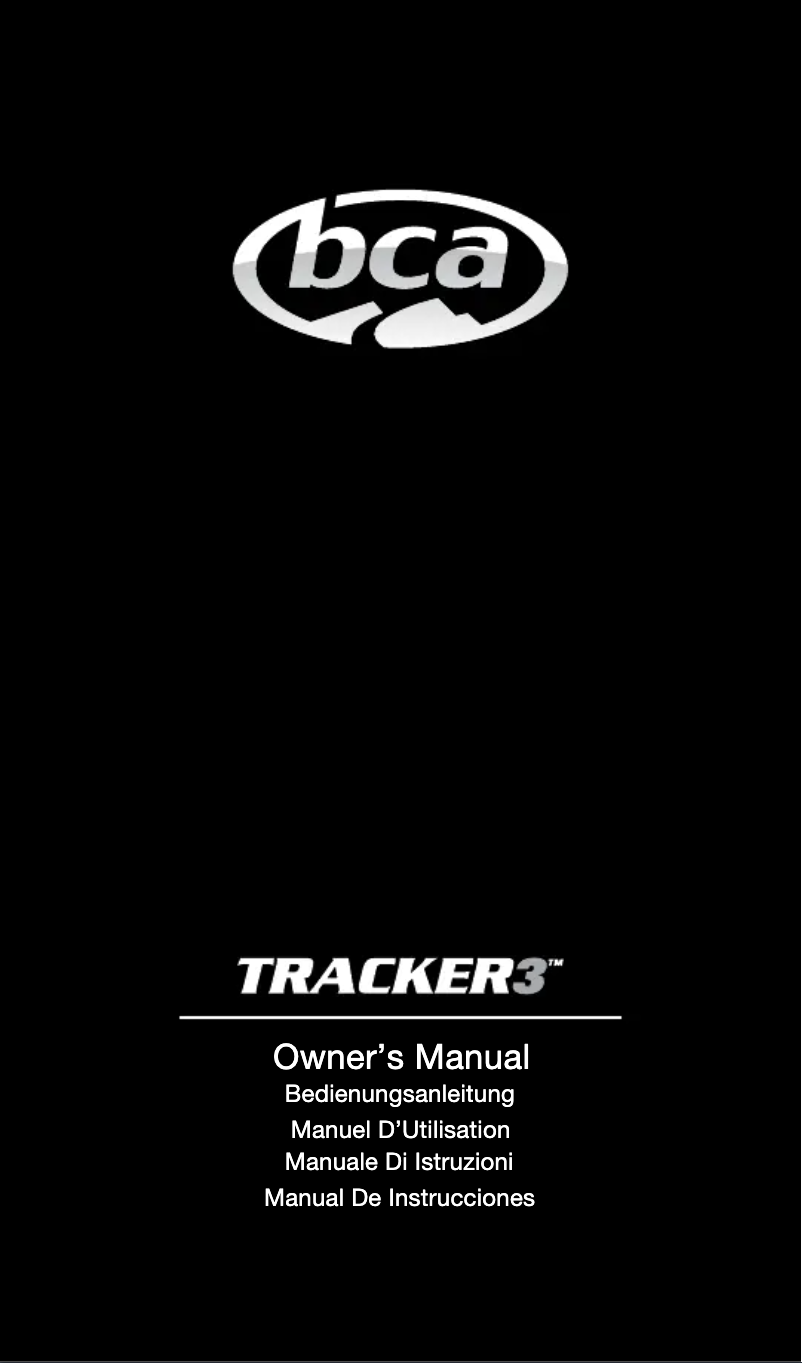 Page 1 de la notice Manuel utilisateur BCA Tracker 3
