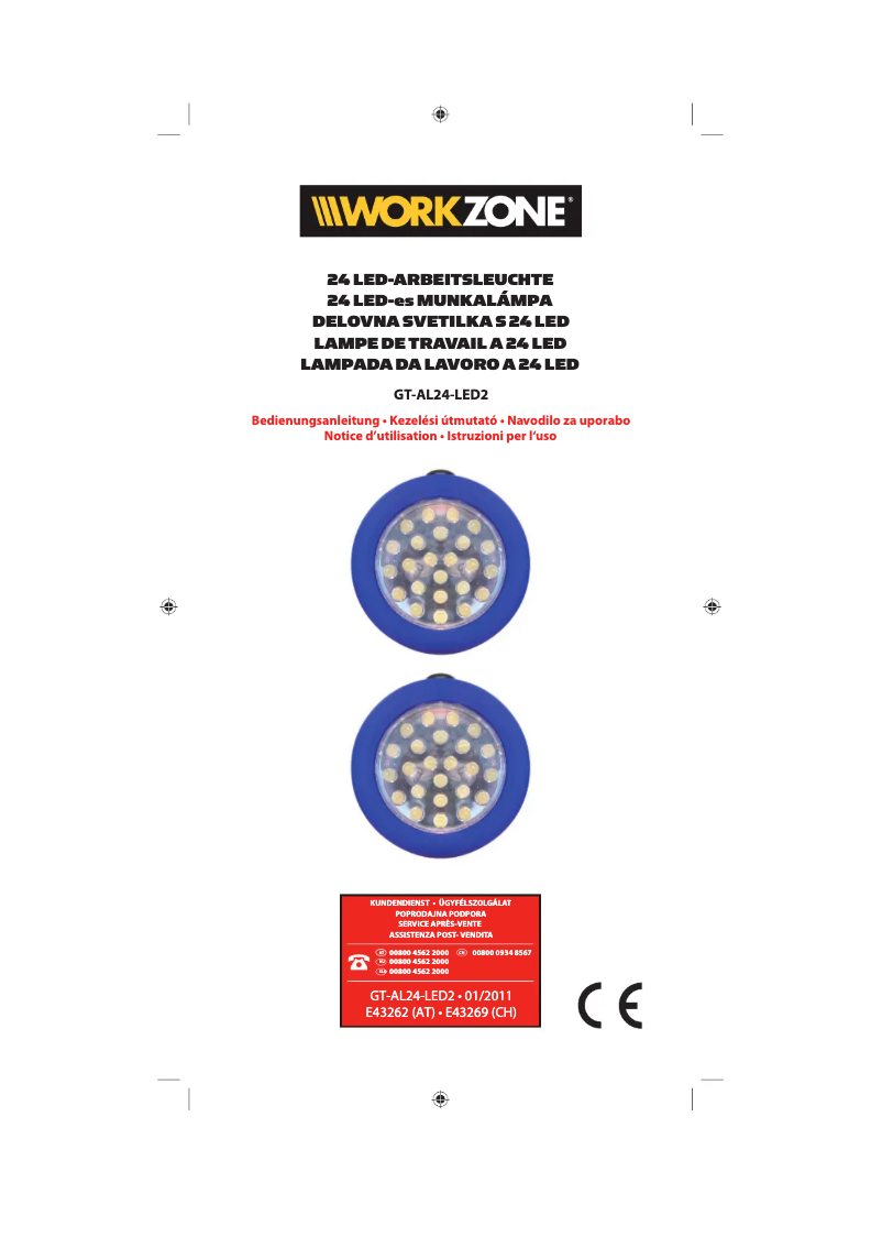 Page 1 de la notice Manuel utilisateur Workzone GT-AL24-LED1