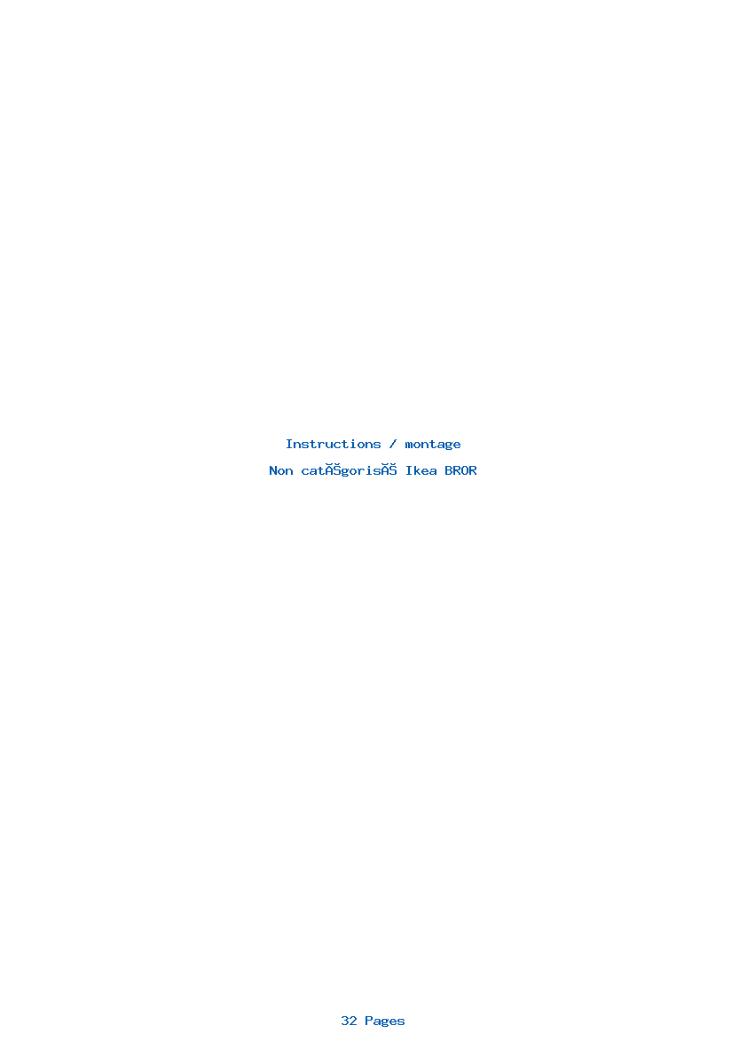 Page 1 de la notice Instructions / montage Ikea BROR