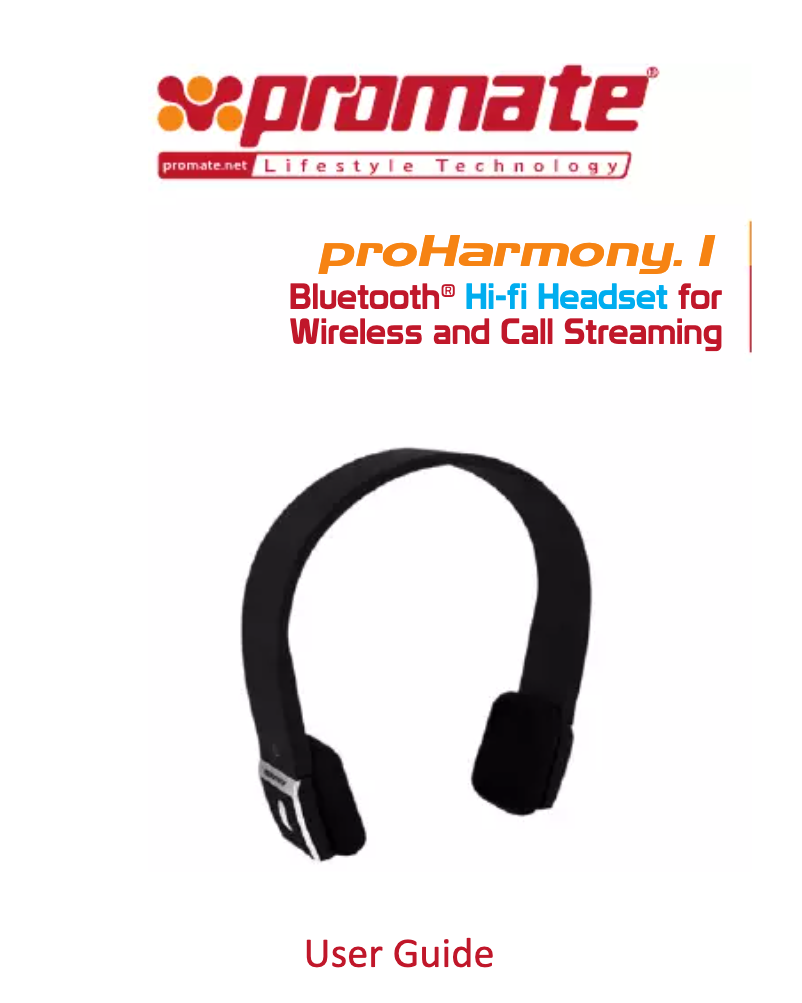 Page 1 of the manual User Manual Promate proHarmony.1