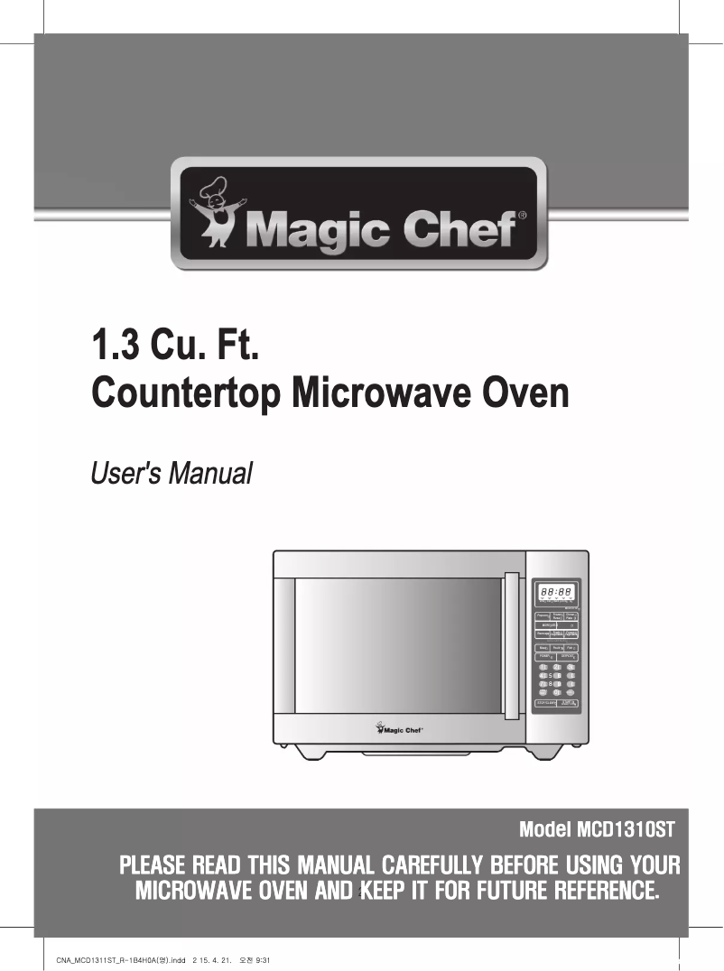Page 1 de la notice Mode d'emploi Magic Chef MCD1310ST