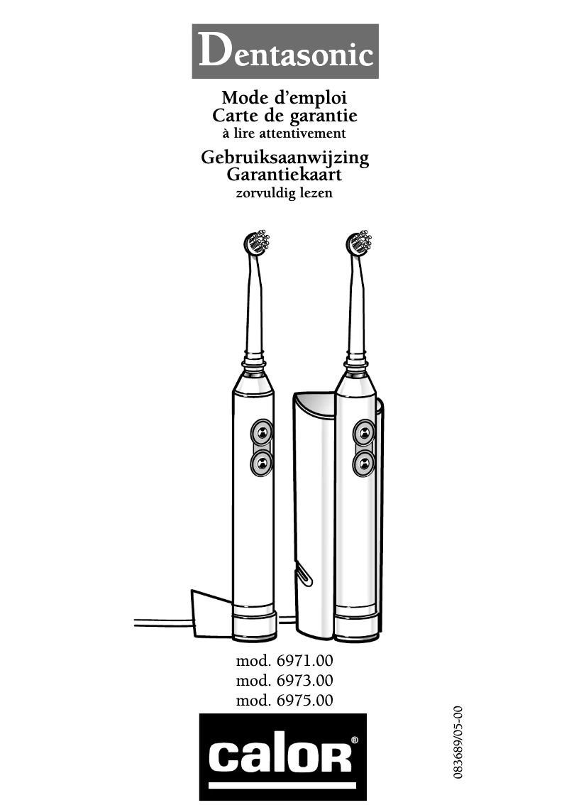 Page 1 de la notice Manuel utilisateur Calor Dentasonic 6971