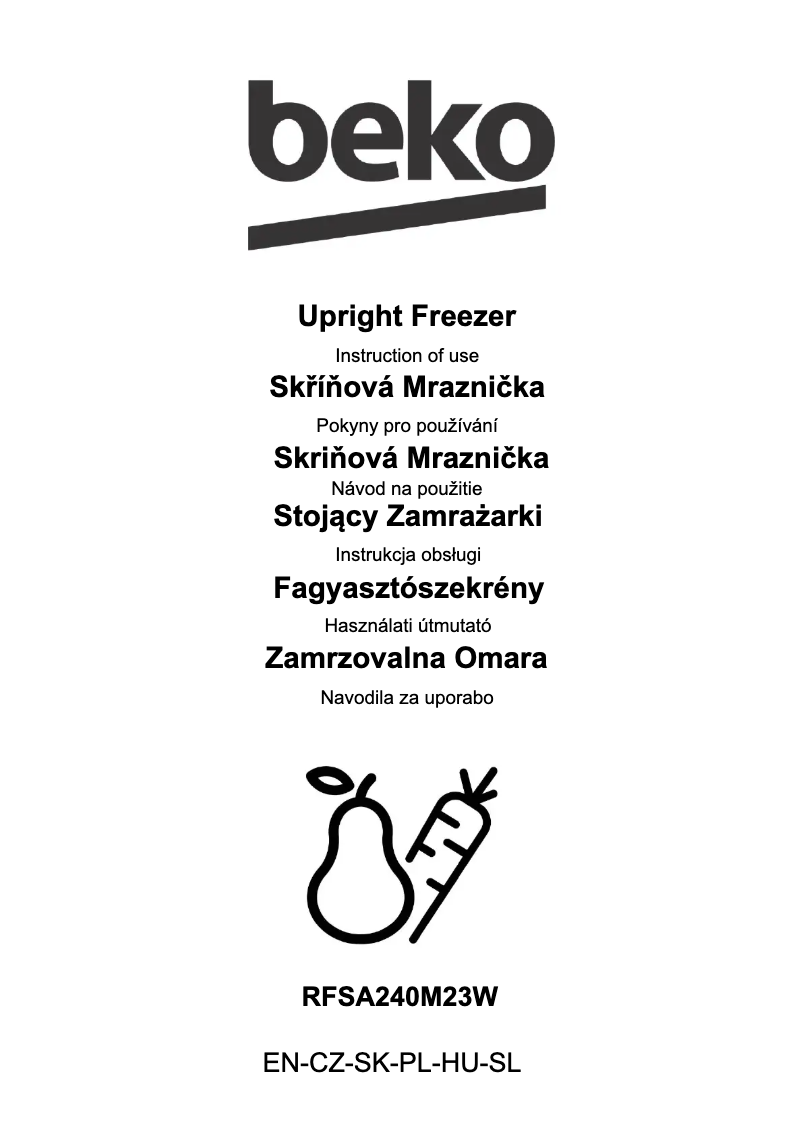 Page 1 de la notice Manuel utilisateur Beko RFSA240M23W