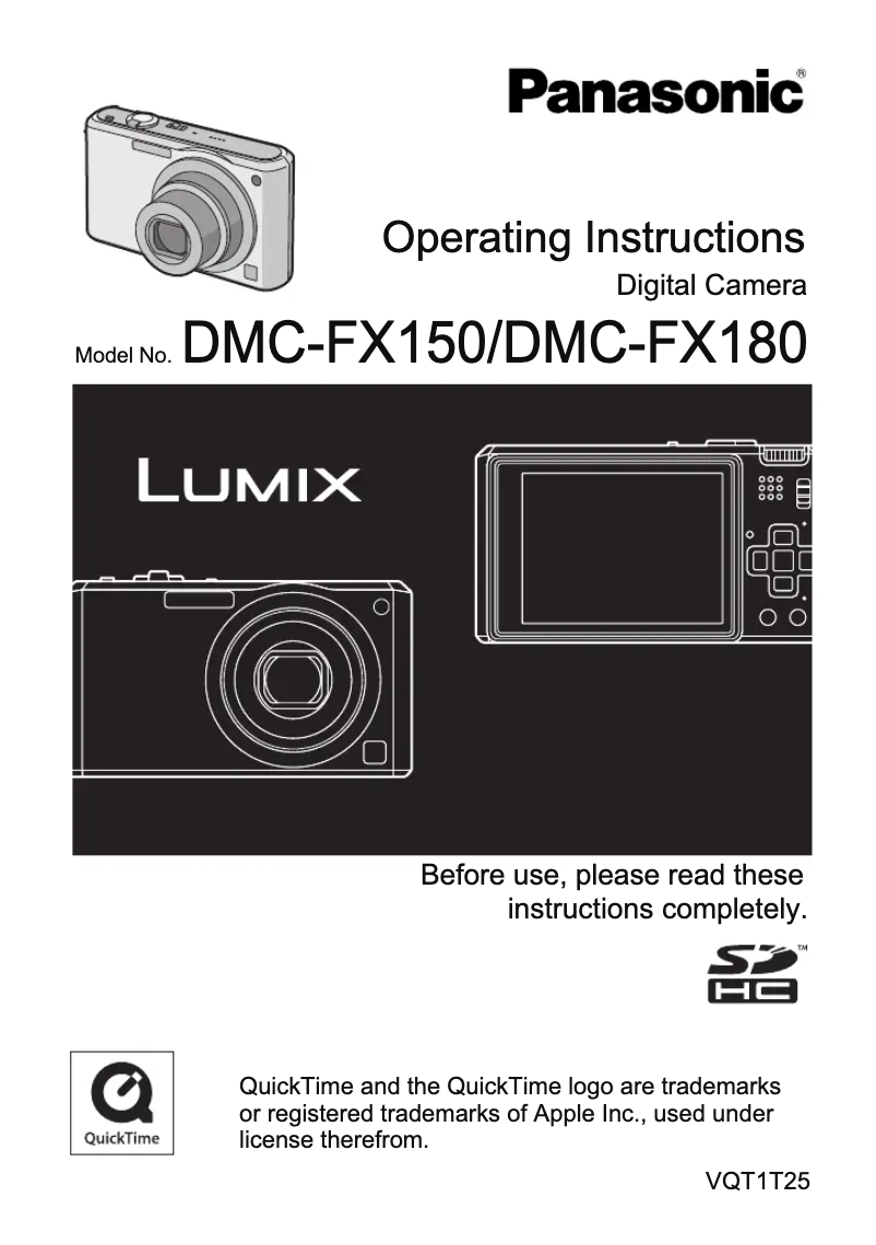 Page 1 of the manual User Manual Panasonic Lumix DMC-FX150