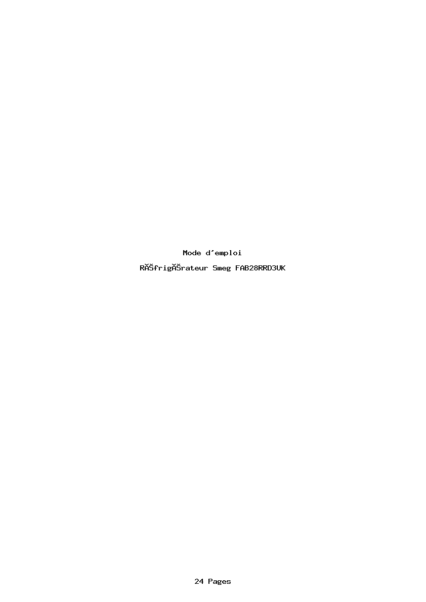Page 1 de la notice Mode d'emploi Smeg FAB28RRD3UK
