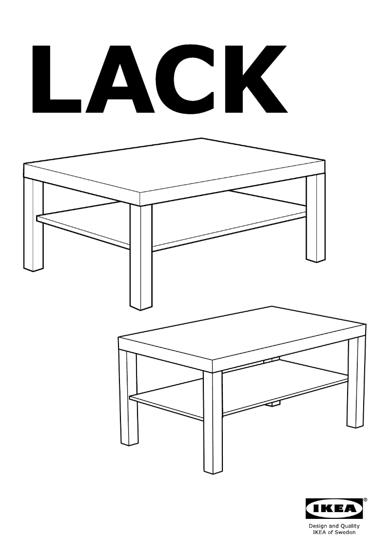 Page 1 de la notice Manuel utilisateur Ikea LACK 205.746.10