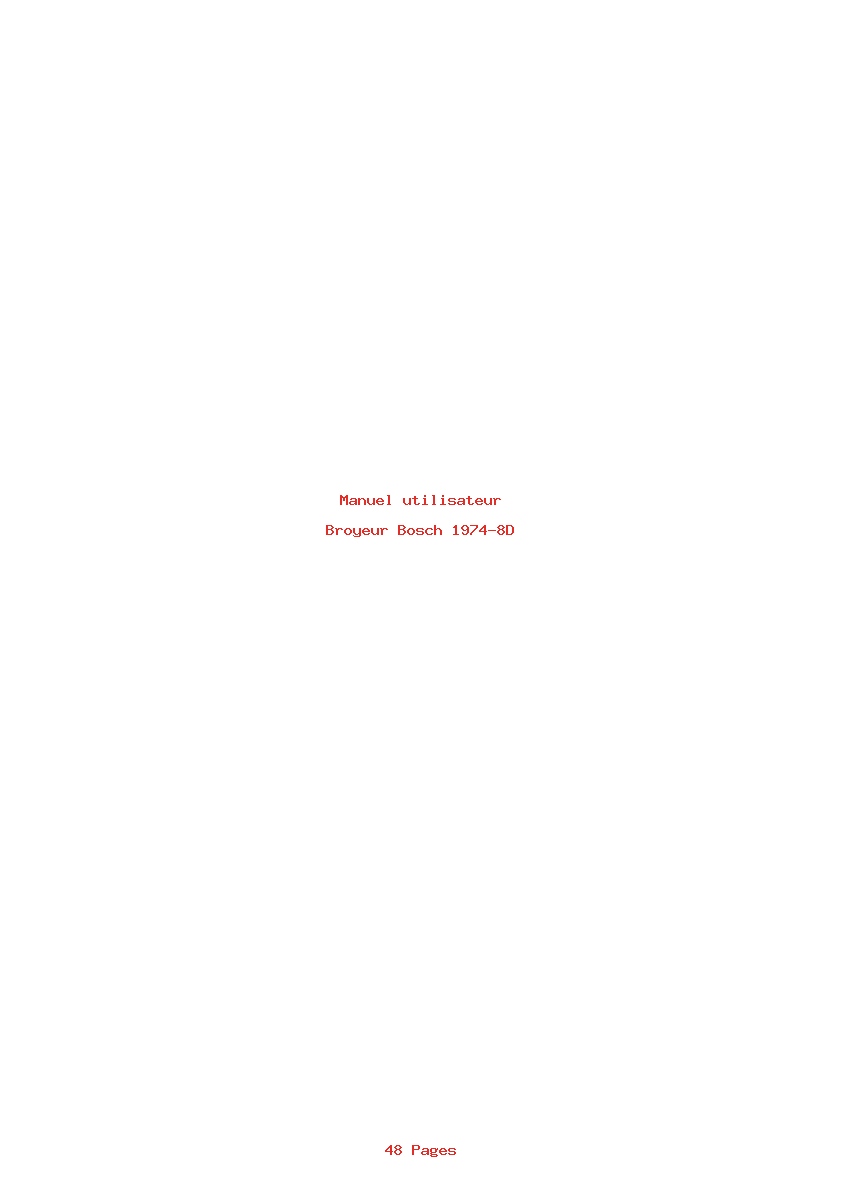 Page 1 de la notice Manuel utilisateur Bosch 1974-8D