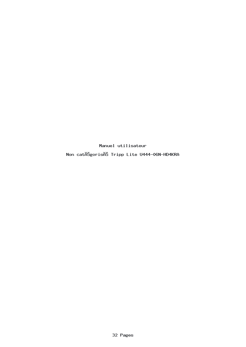 Page 1 de la notice Manuel utilisateur Tripp Lite U444-06N-HD4KRA