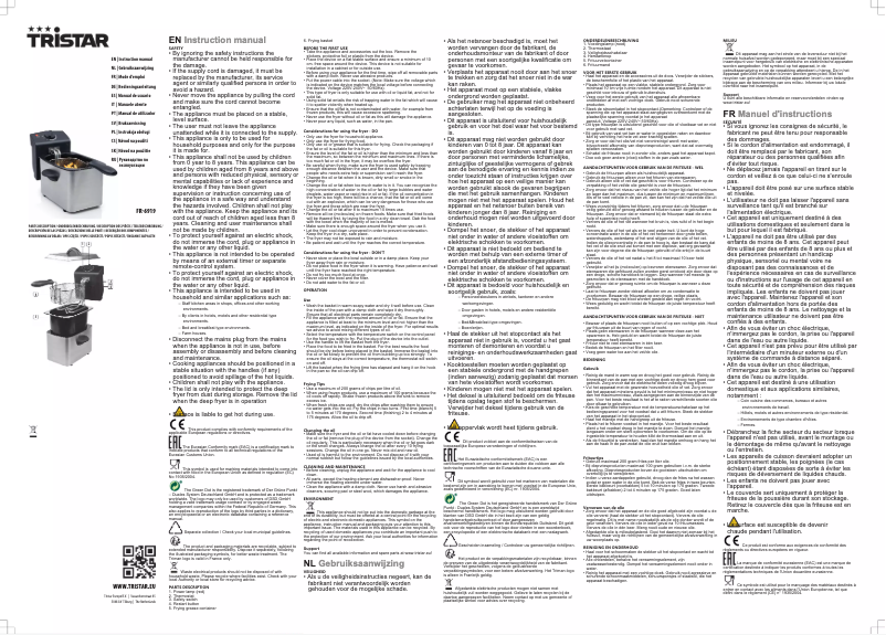 Page 1 de la notice Manuel utilisateur TriStar FR-6919