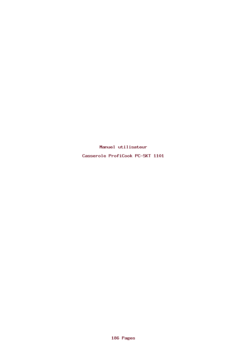 Page 1 de la notice Manuel utilisateur ProfiCook PC-SKT 1101