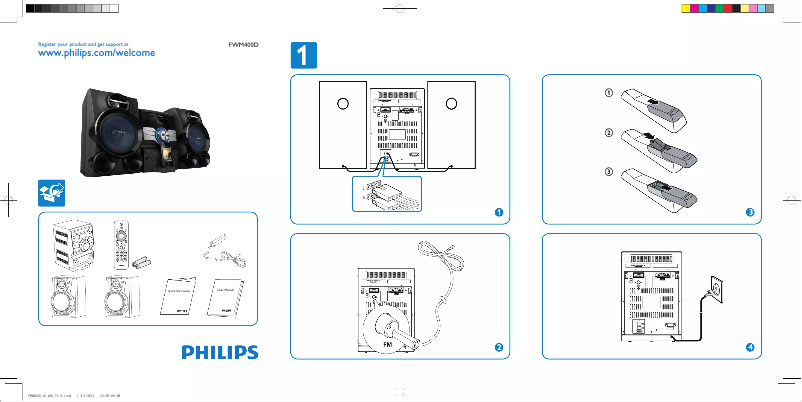Page n°1 - Guide de démarrage rapide Philips FWM400D