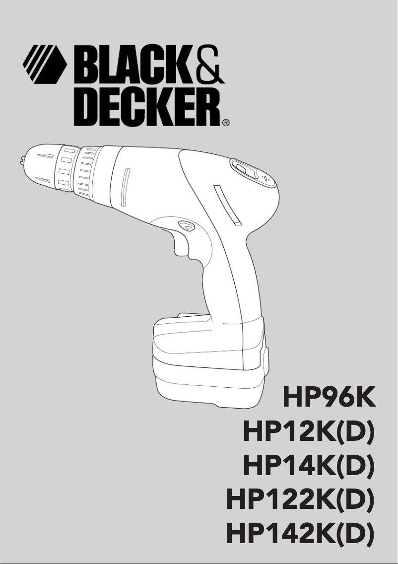 Page 1 de la notice Manuel utilisateur Black & Decker HP12KD