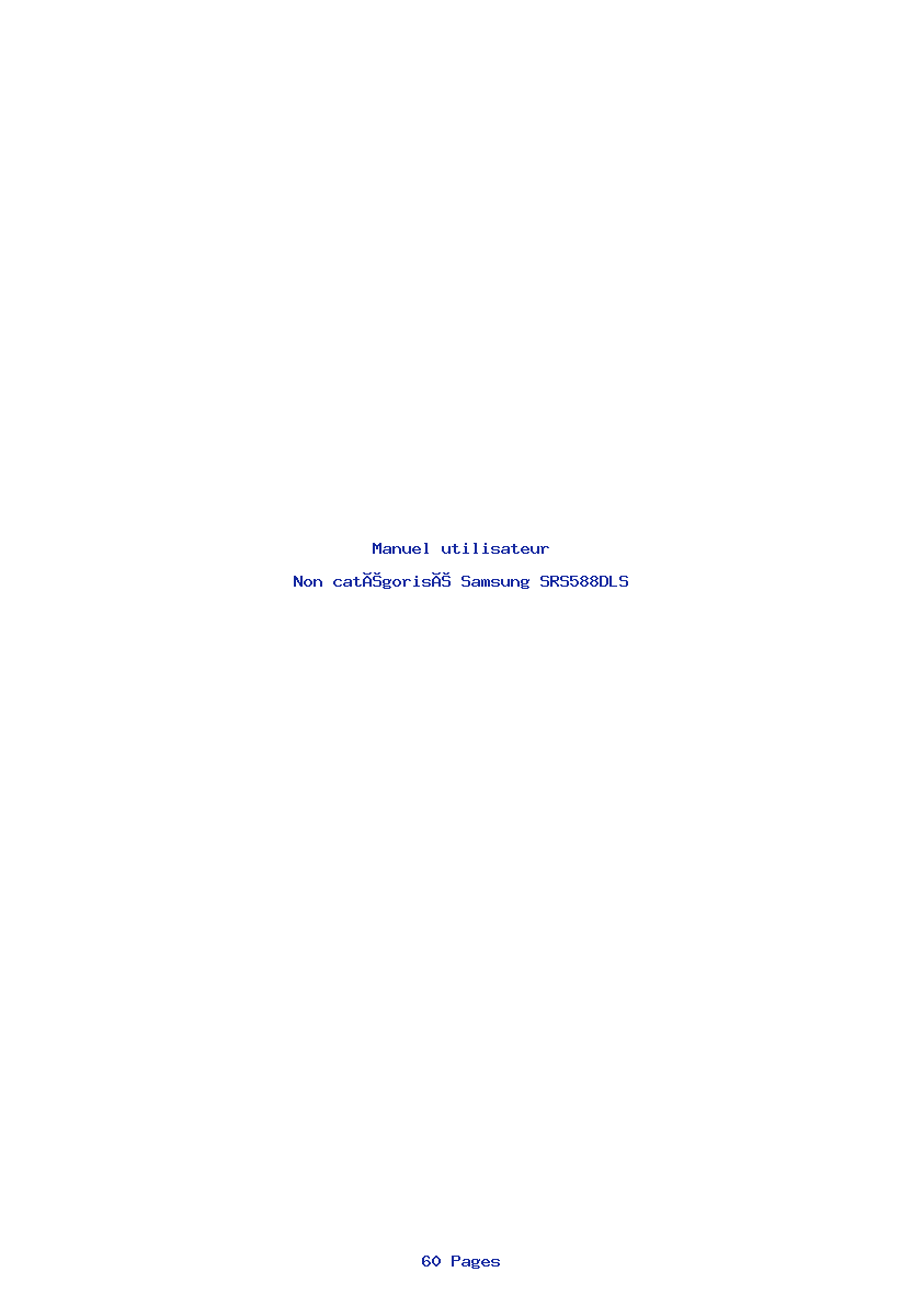 Page 1 de la notice Manuel utilisateur Samsung SRS588DLS