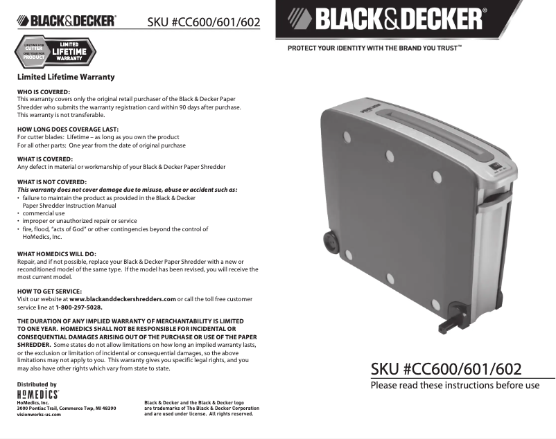 Page n°1 - Manuel utilisateur Black & Decker CC601