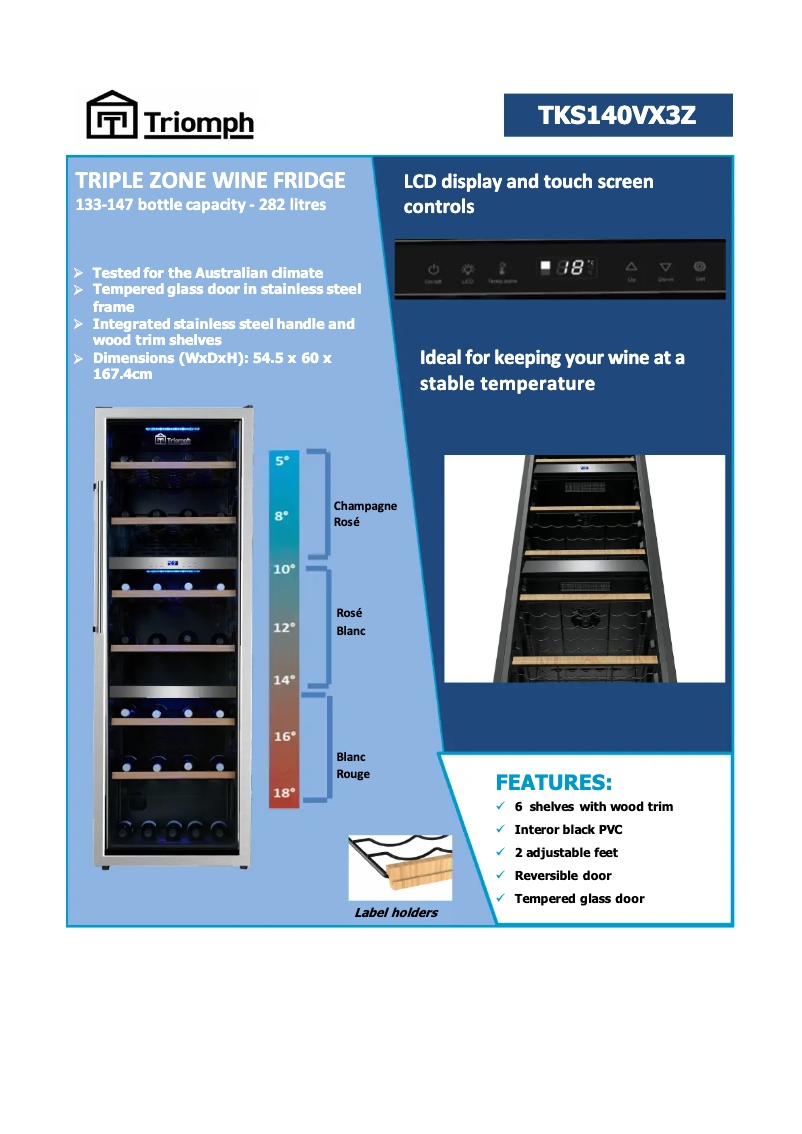 Página 1 del manual Ficha técnica Triomph TKS140VX3Z