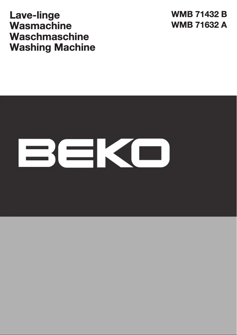 Page 1 de la notice Manuel utilisateur Beko WMB 71432 B